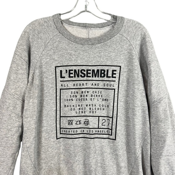 BCBGeneration Grey Oversized Pullover L’Assemble French Sweatshirt Size Small - Picture 4 of 7